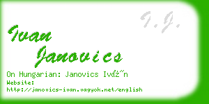 ivan janovics business card